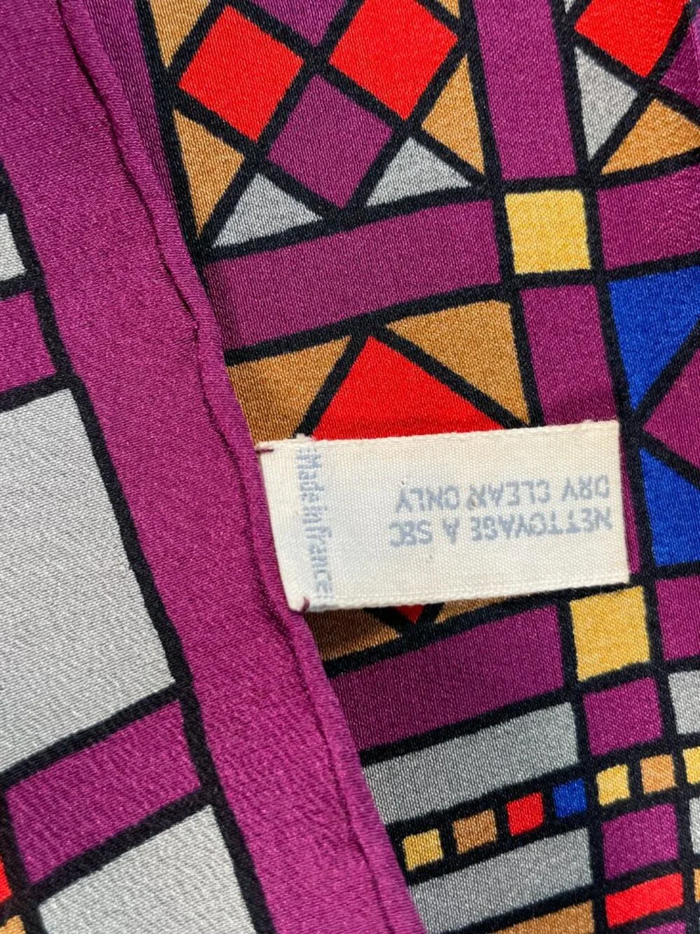 Vintage Christian Dior Silk Scarf Geometric Pattern - Picture 13 of 15